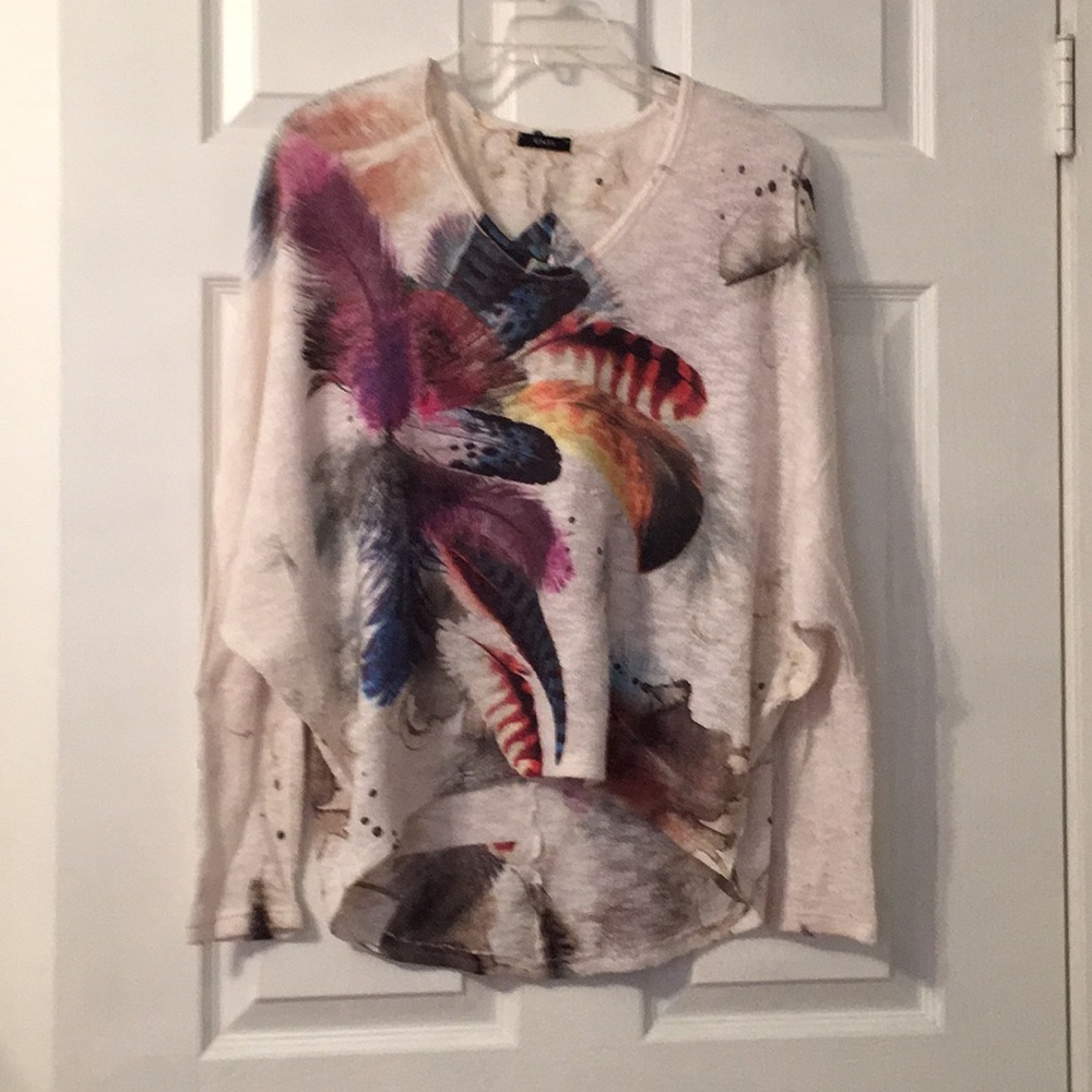 Boutique style top with butterfly sleeves